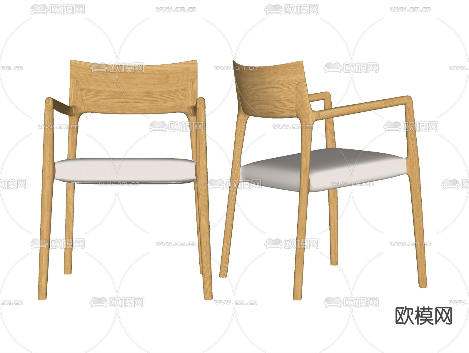现代餐椅su模型下载（渲染图2）