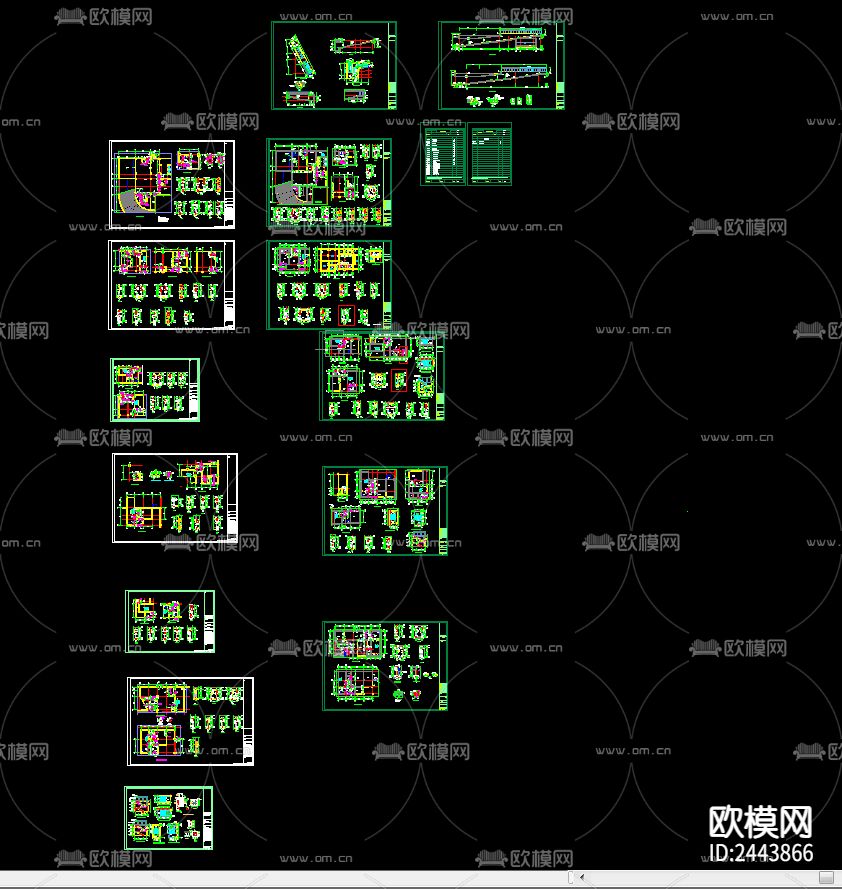 农贸批发市场地下室cad施工图下载（渲染图2）