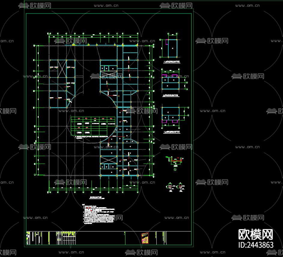 农贸批发市场cad施工图下载（渲染图3）