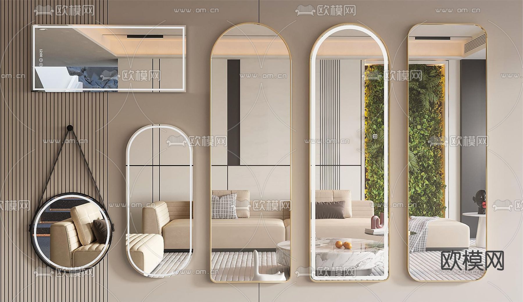 镜子 全身镜 壁挂镜3d模型下载