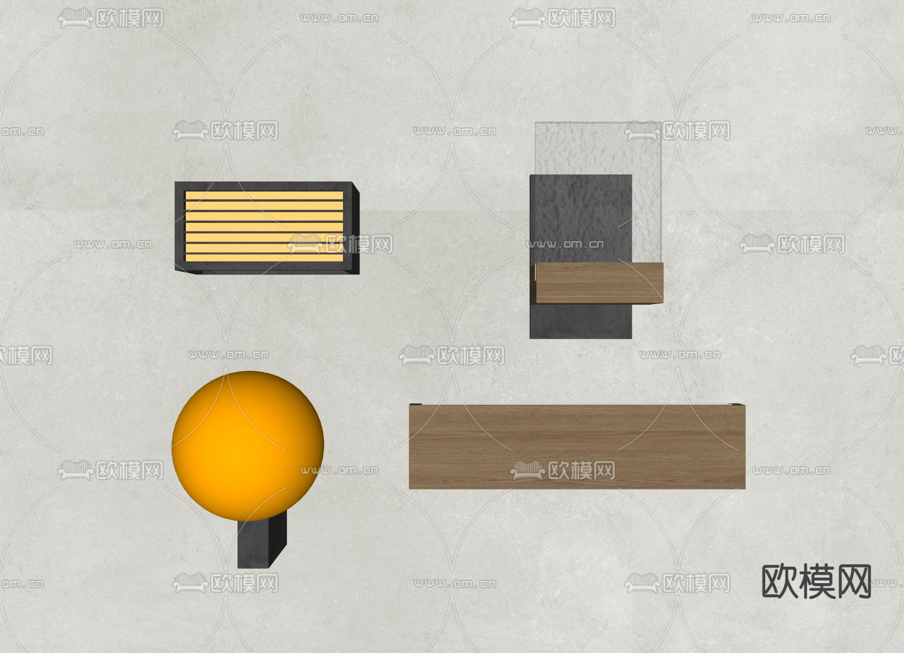 现代壁灯 室外壁灯su模型下载（渲染图3）