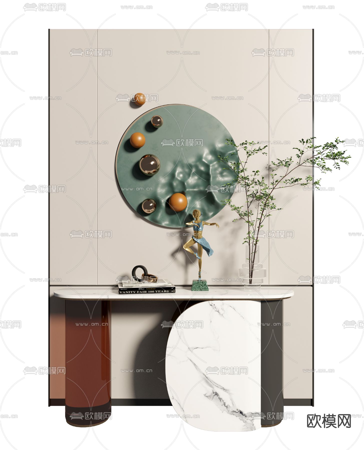 现代端景台 条案3d模型下载