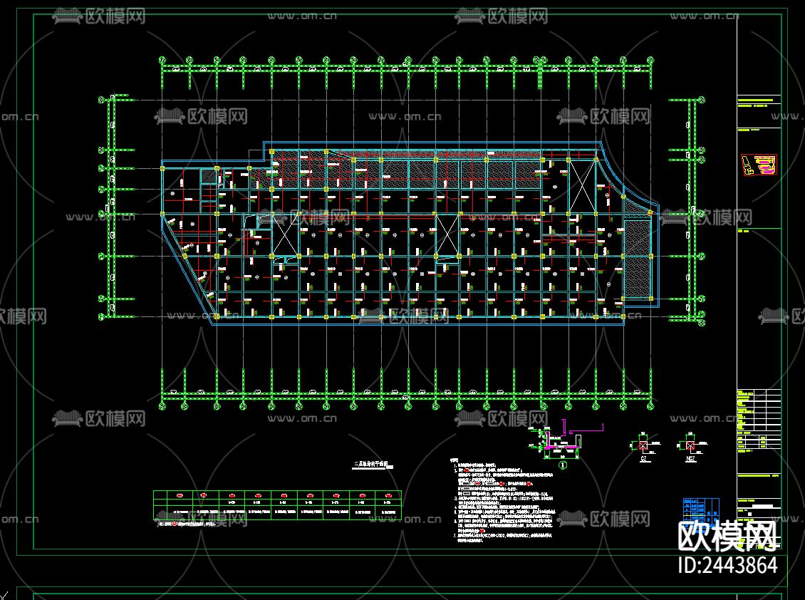 农贸批发市场cad施工图下载（渲染图2）