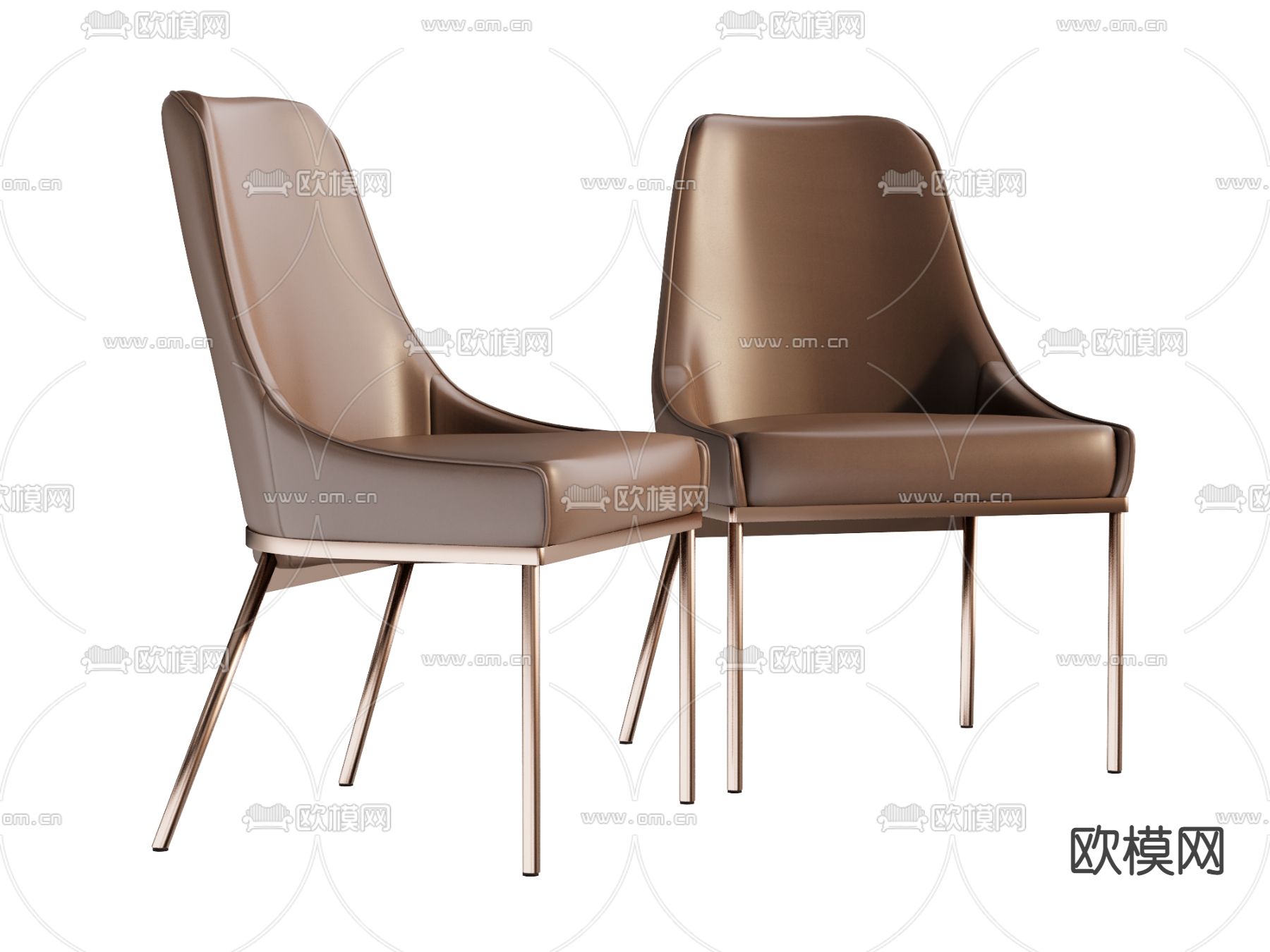 轻奢餐椅su模型下载（渲染图1）