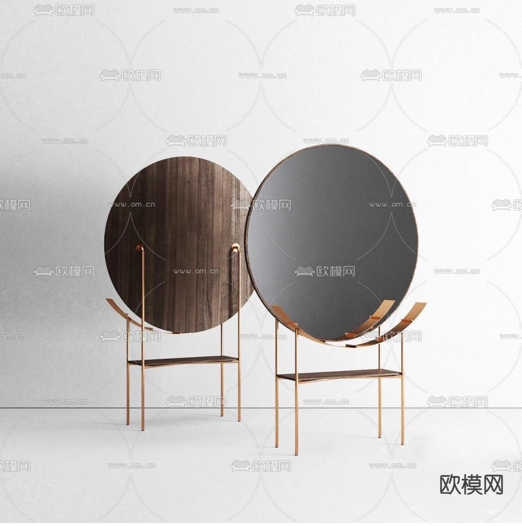 现代梳妆镜su模型