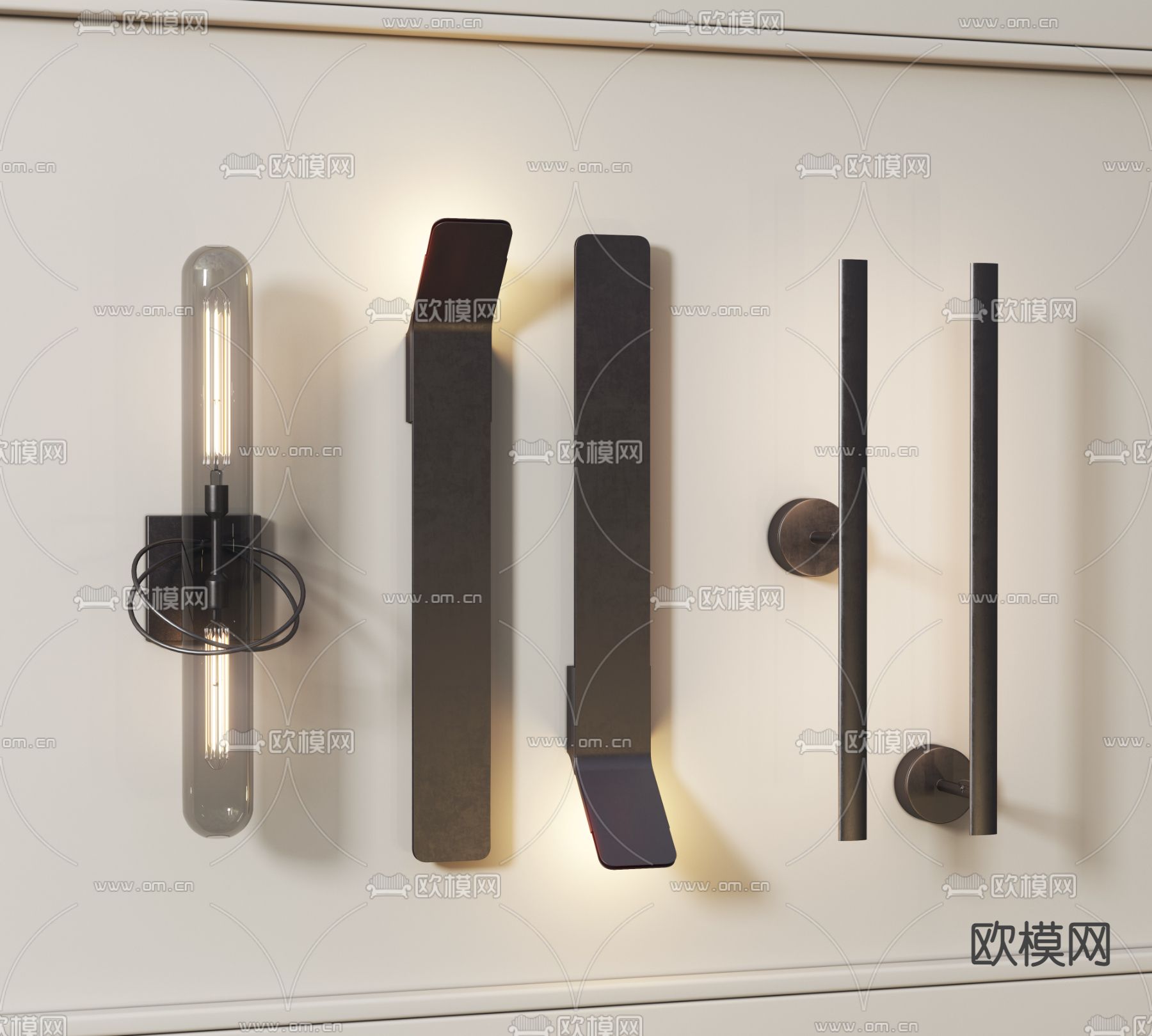 长条壁灯3d模型下载