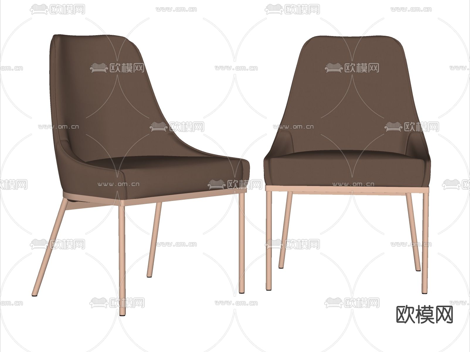 轻奢餐椅su模型下载（渲染图2）
