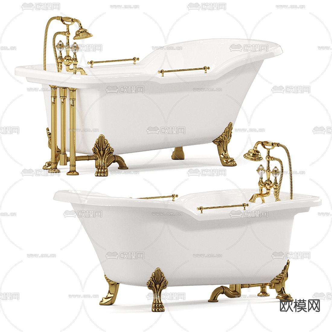 欧式浴缸3d模型下载（渲染图1）