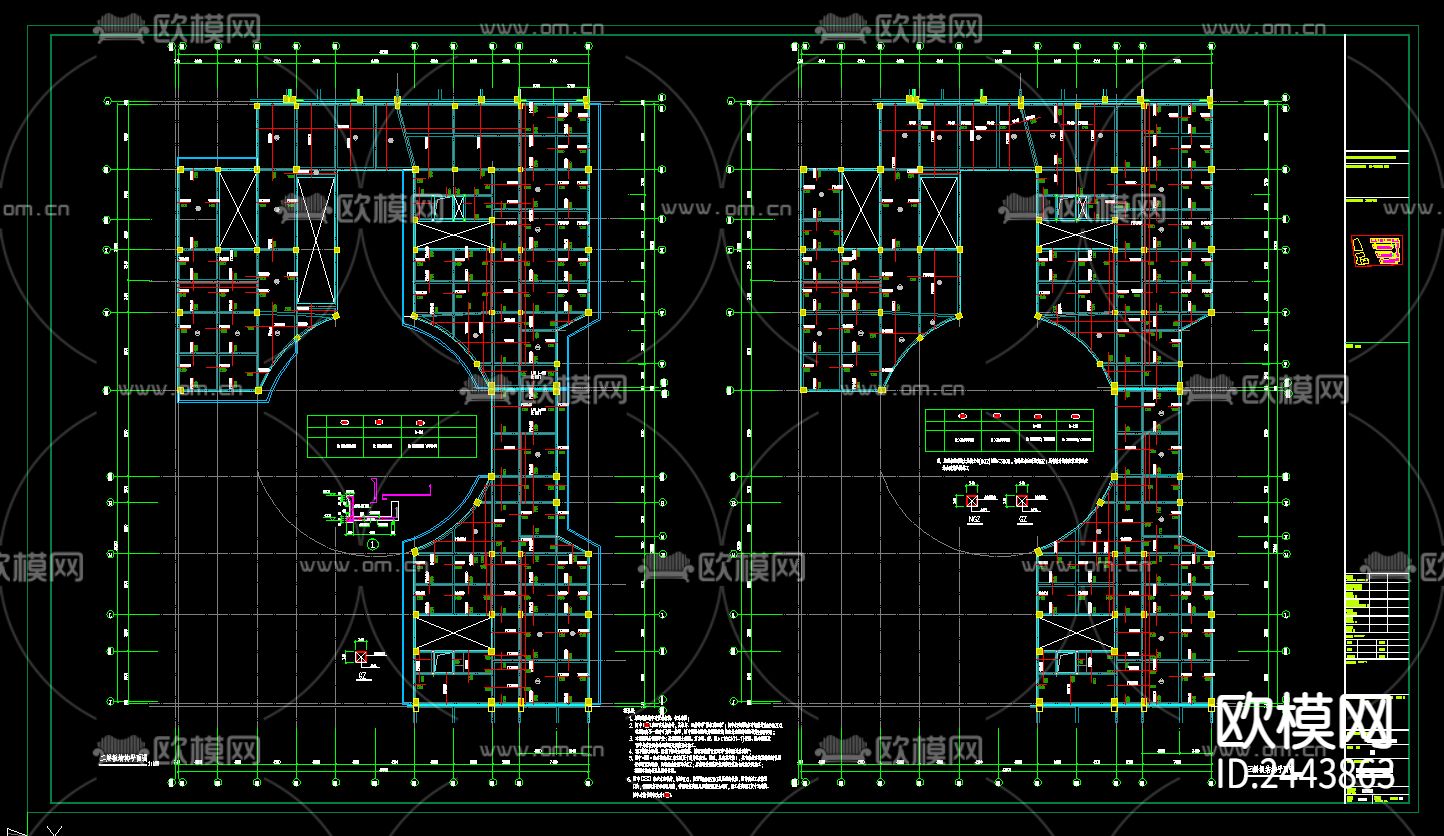 农贸批发市场cad施工图下载（渲染图1）