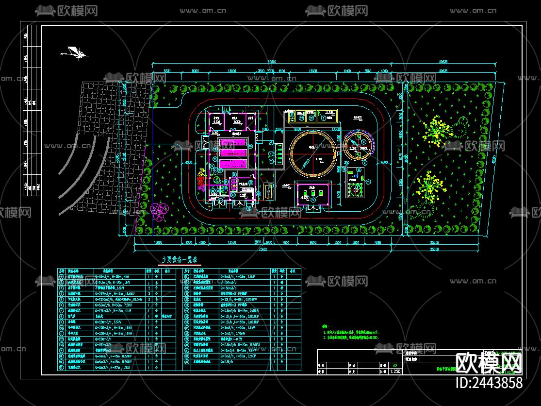 垃圾填埋厂渗滤液cad施工图下载（渲染图3）