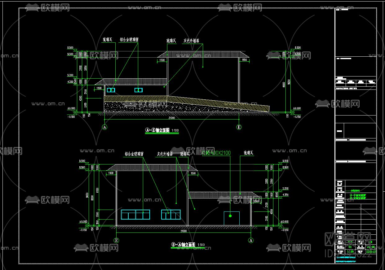 垃圾转运站cad施工图下载（渲染图5）