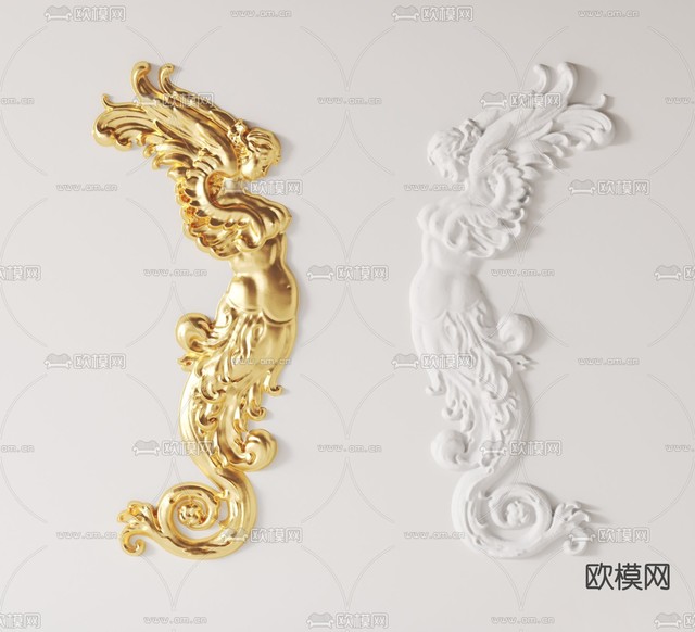 欧式古典雕花su模型下载(渲染图1)