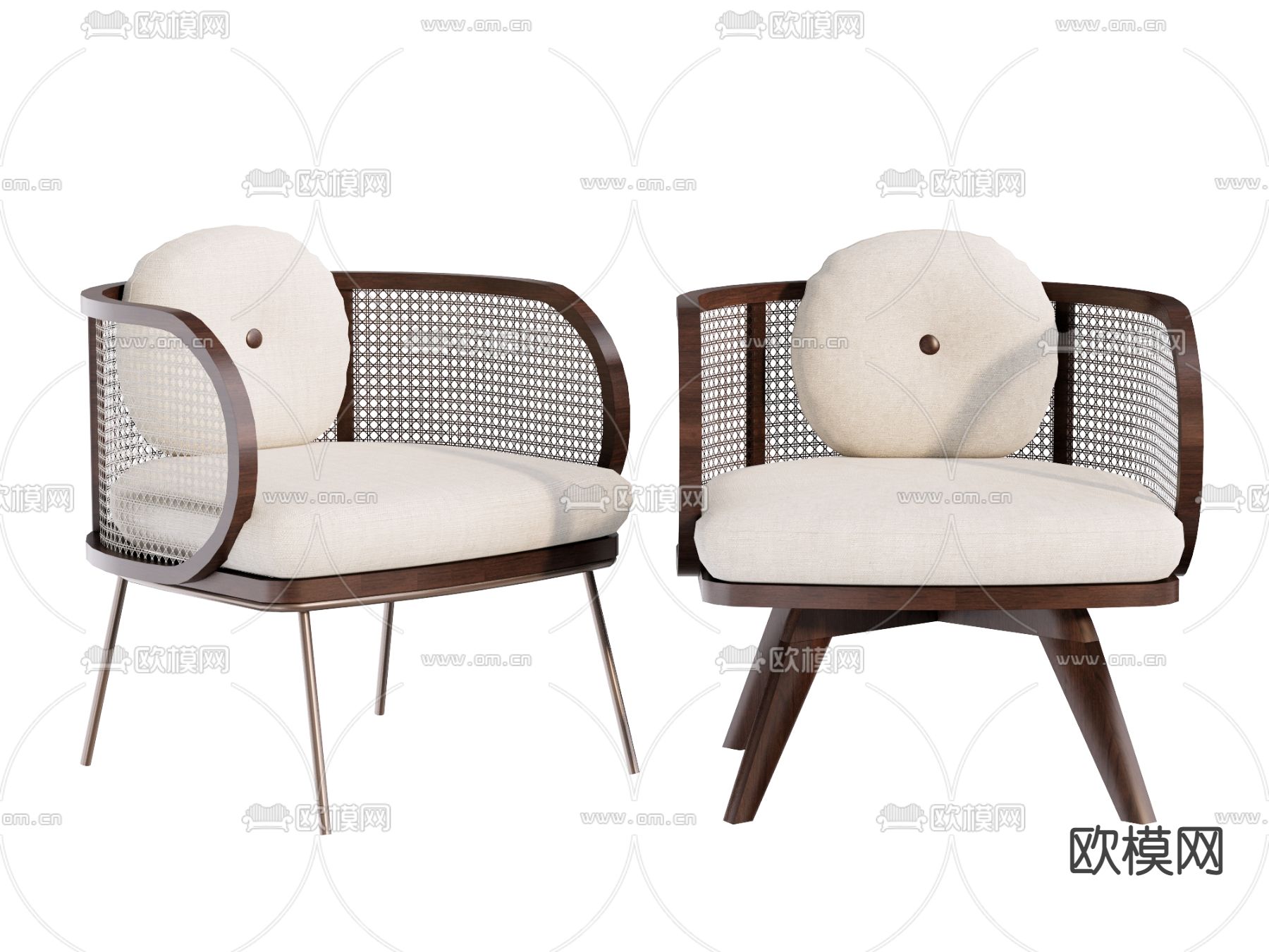 新中式休闲椅su模型下载（渲染图1）