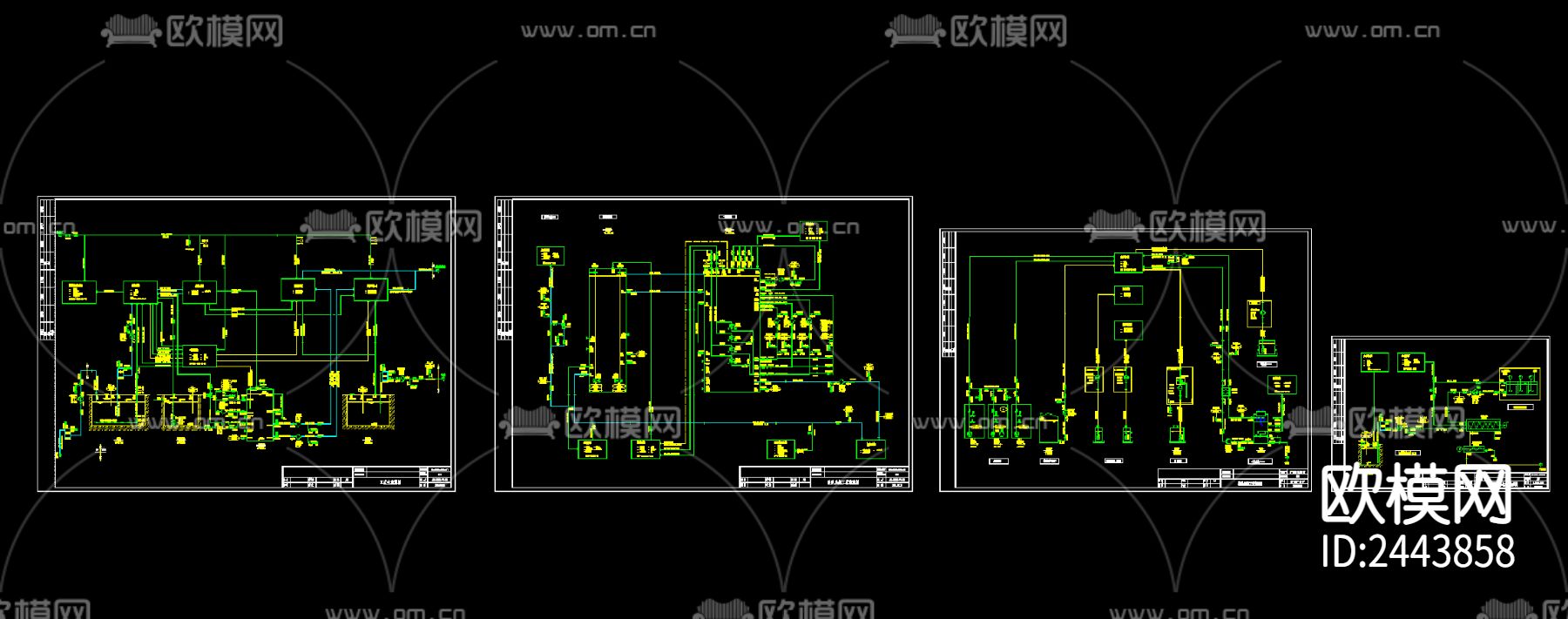 垃圾填埋厂渗滤液cad施工图下载（渲染图5）