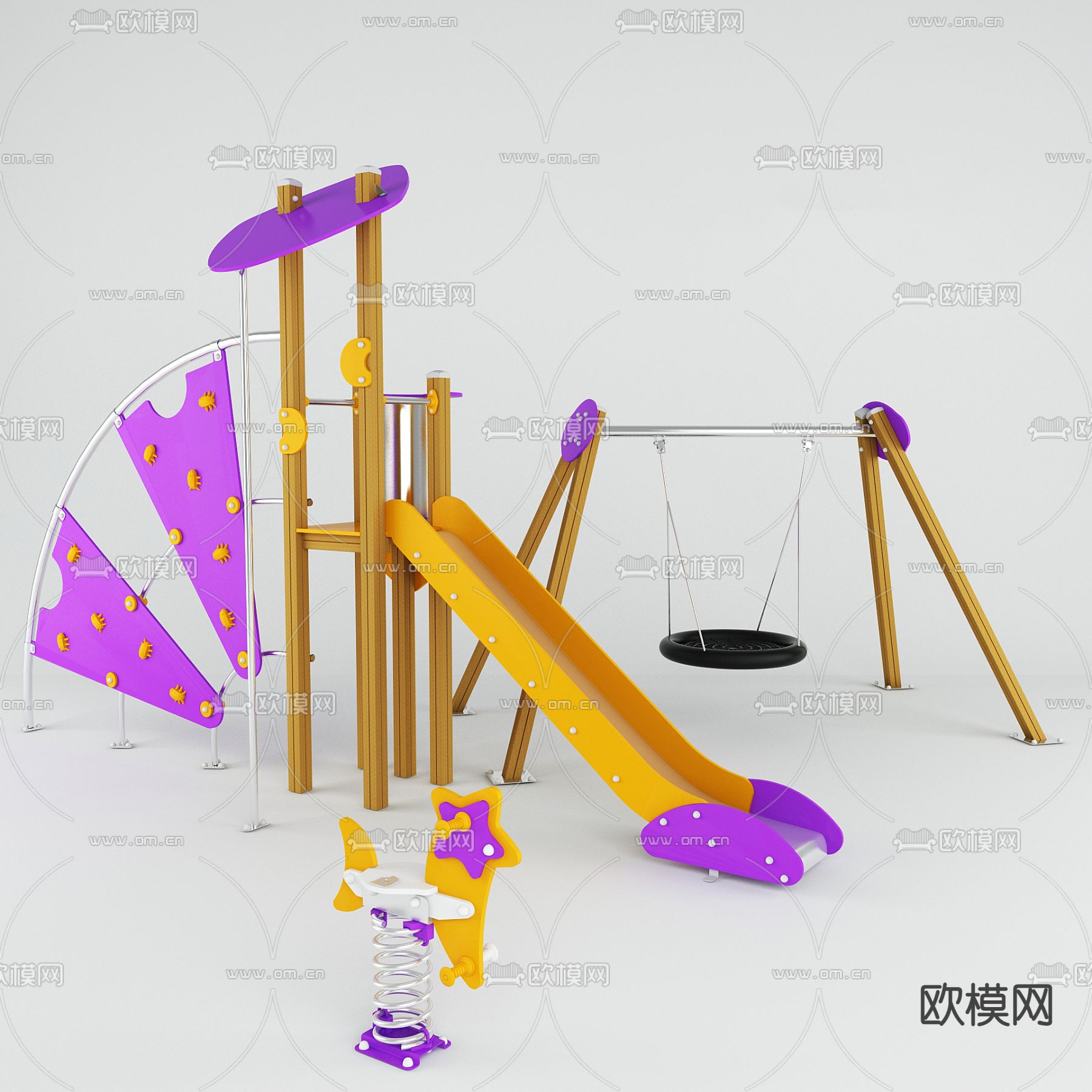 现代简约创意儿童游乐设施免费3d模型下载_ID12271461_3dmax免费模型-欧模网