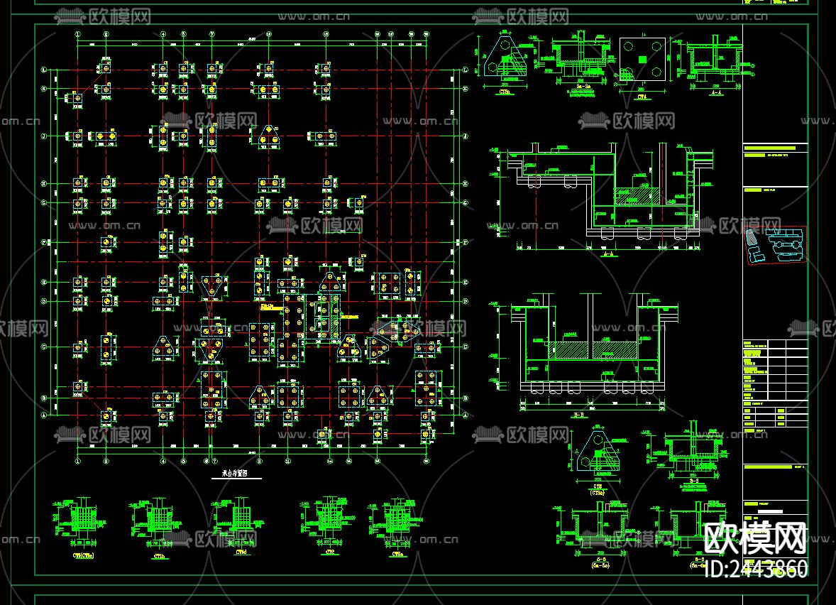 农贸市场3号楼地下室cad施工图下载（渲染图3）