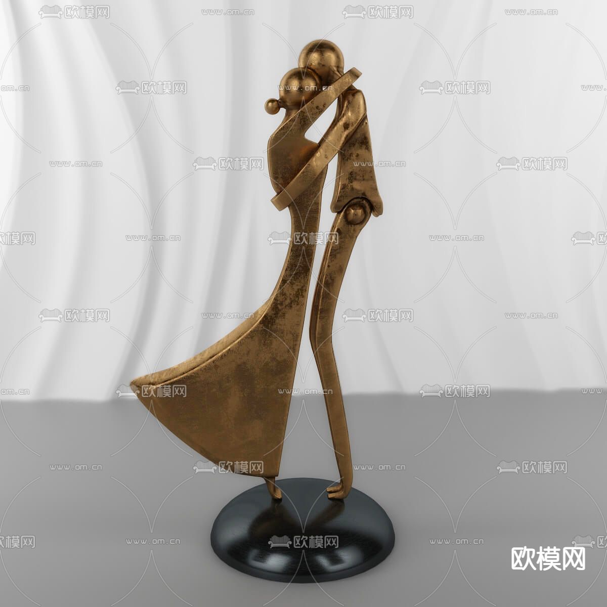 现代人形雕塑摆件3d模型下载