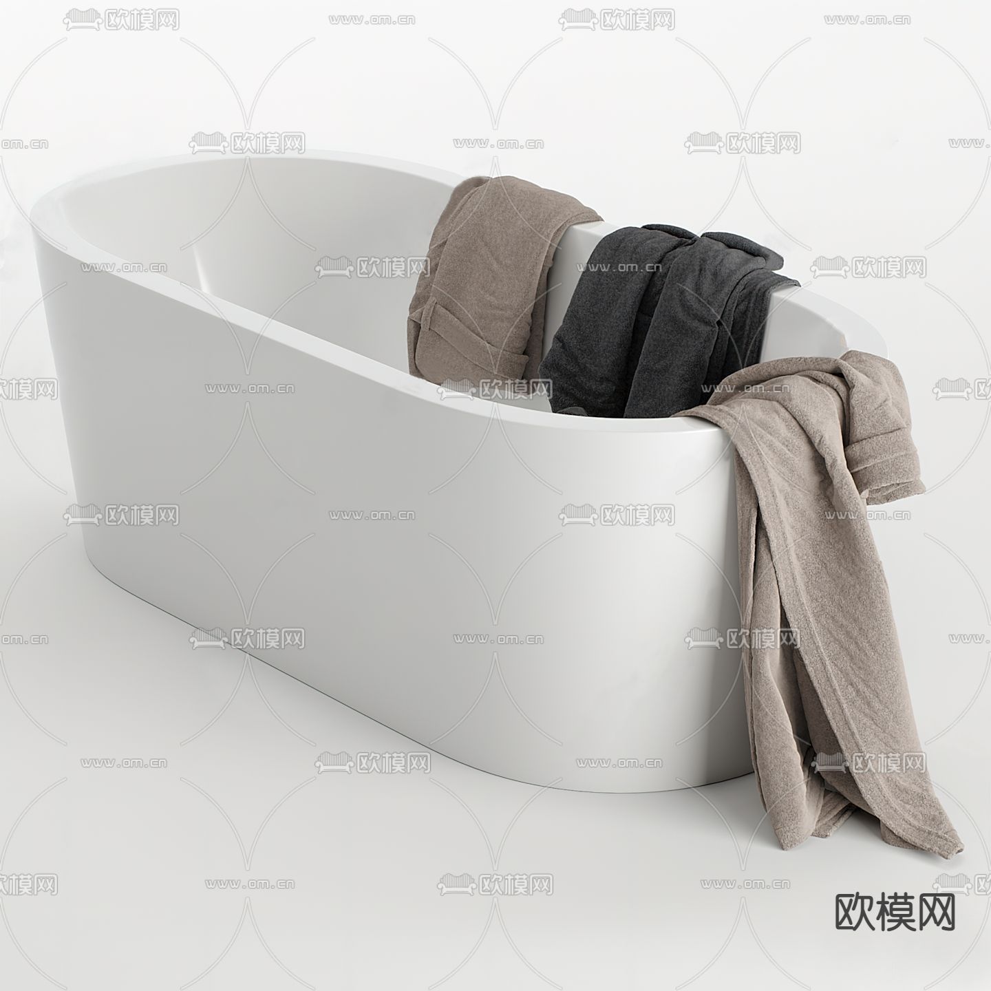 现代浴缸su模型下载（渲染图1）