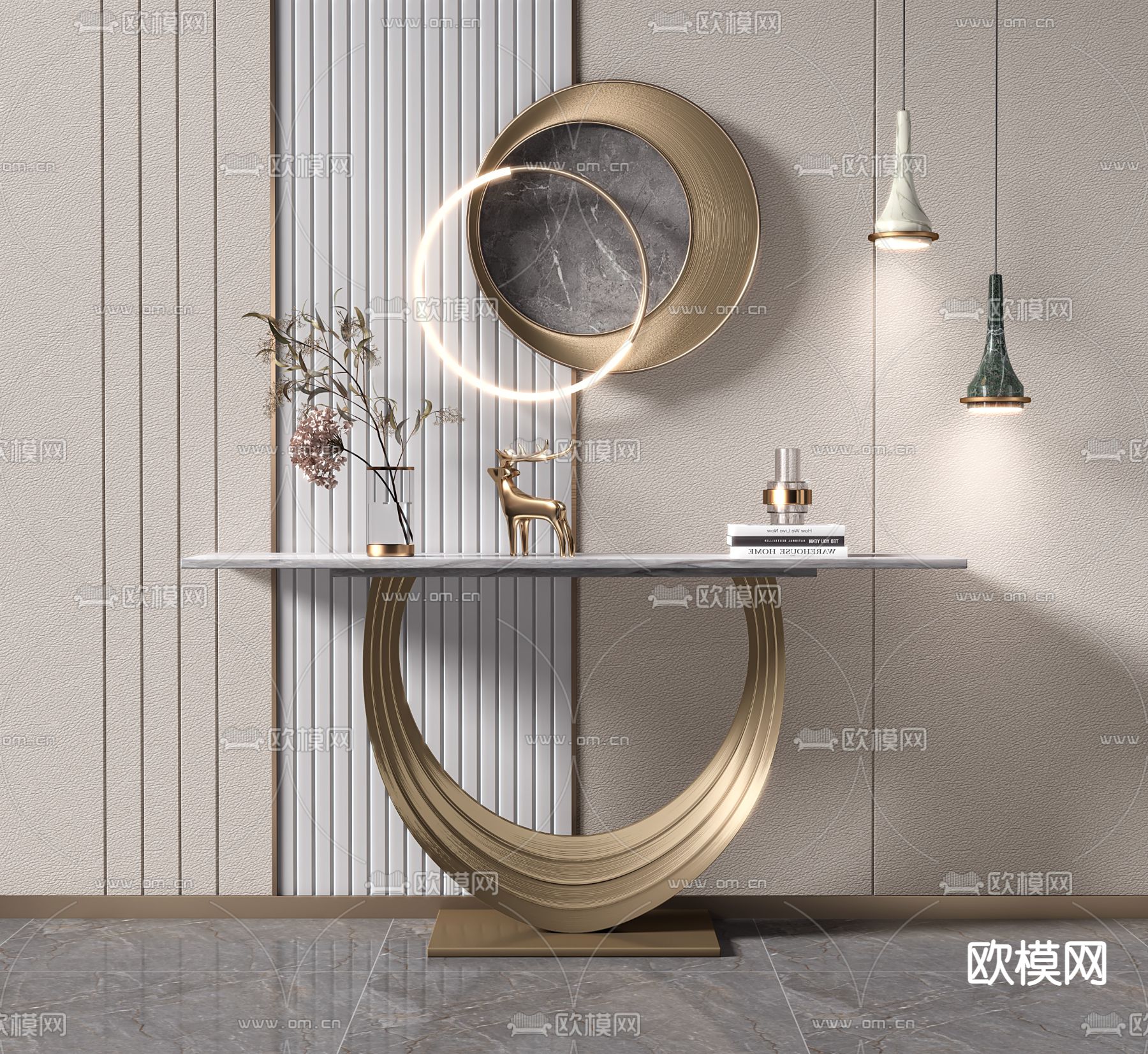 现代端景 条案3d模型下载