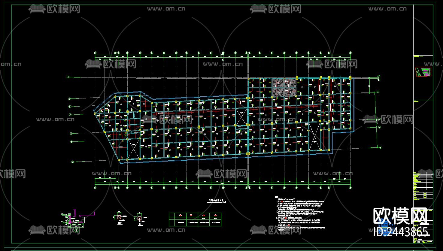 农贸批发市场cad施工图下载（渲染图3）