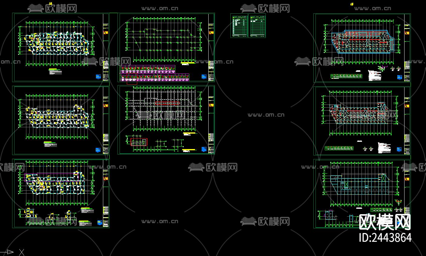 农贸批发市场cad施工图下载（渲染图1）