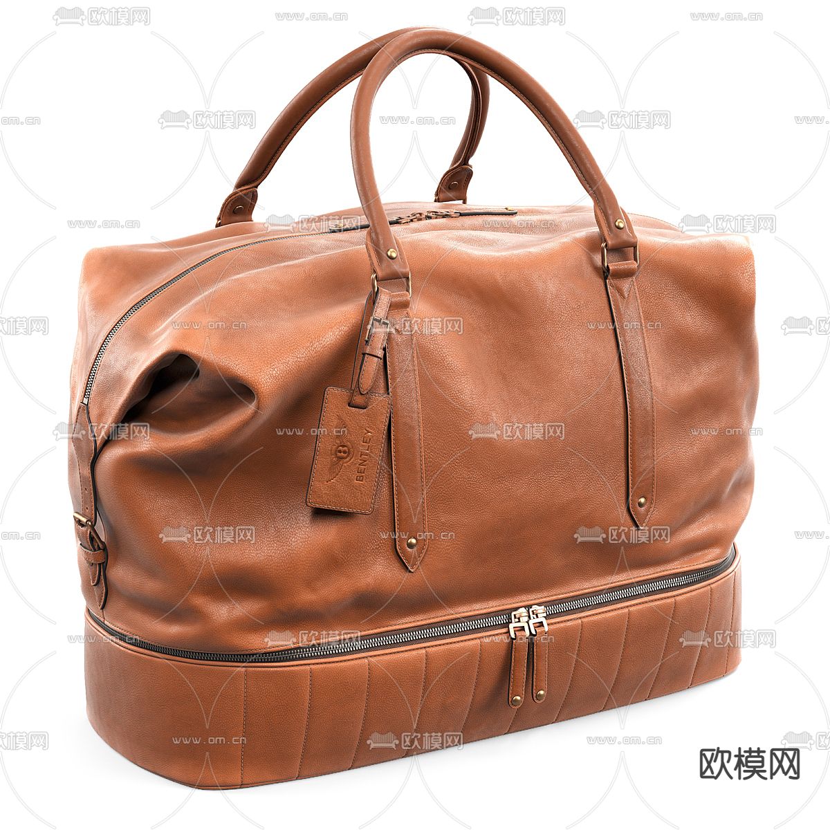 现代皮革行李包3d模型下载（渲染图2）