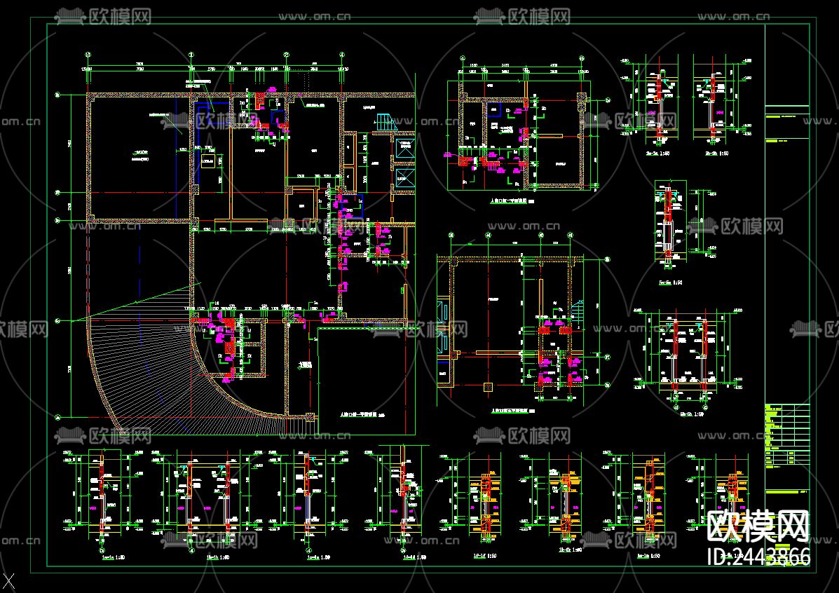 农贸批发市场地下室cad施工图下载（渲染图7）