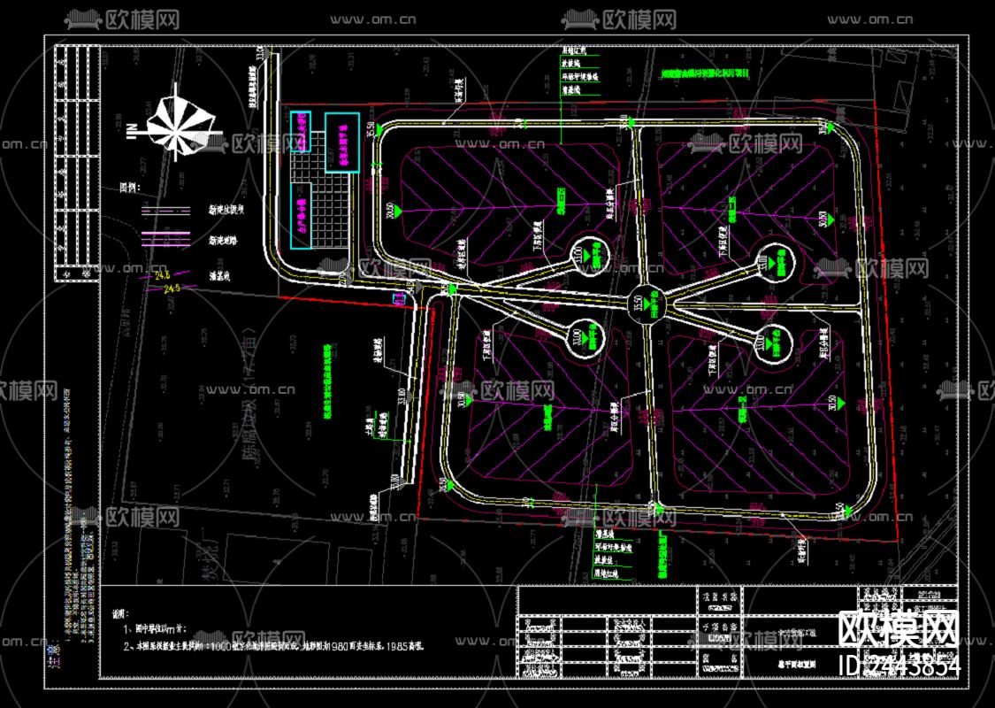 生活垃圾焚烧场地cad平面图下载（渲染图5）