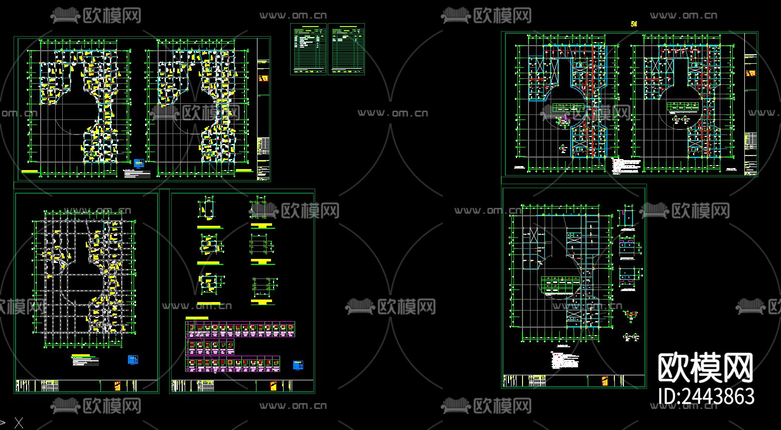 农贸批发市场cad施工图下载（渲染图2）