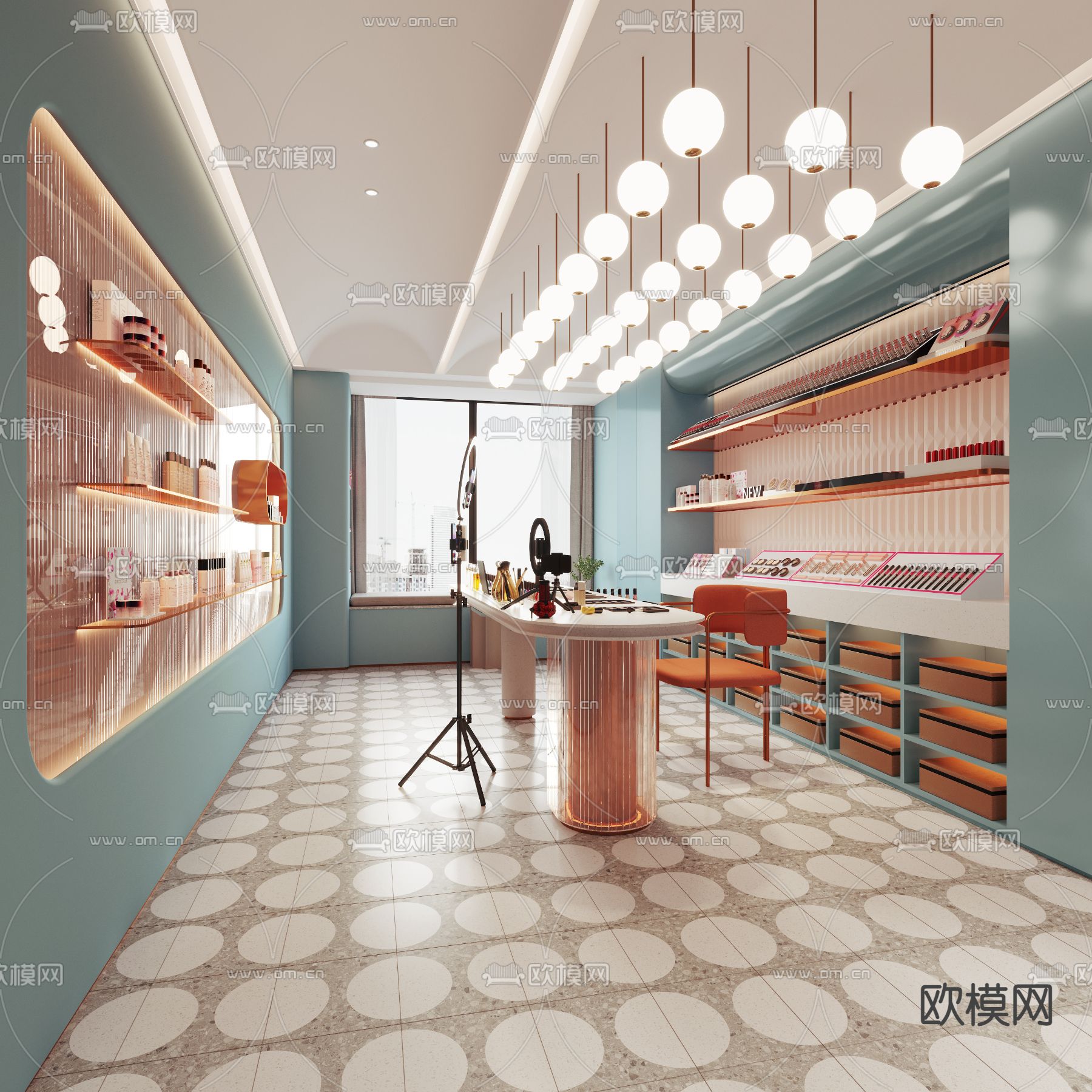 网红直播间3d模型下载（渲染图1）