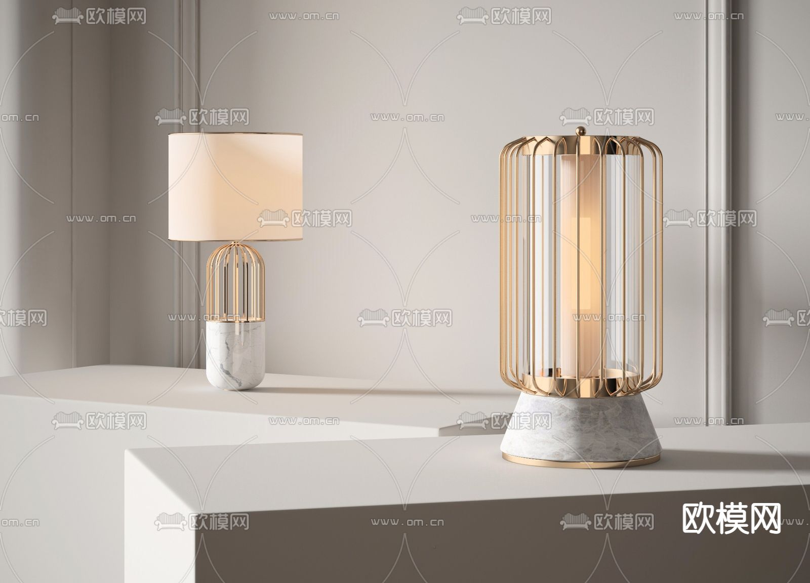 轻奢台灯su模型下载（渲染图1）