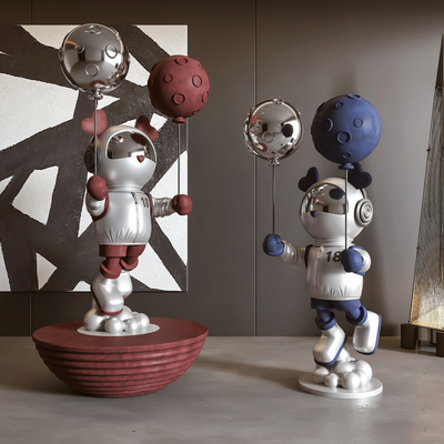  现代卡通潮玩 雕塑su模型 