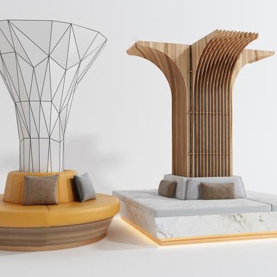  户外卡座沙发su模型 