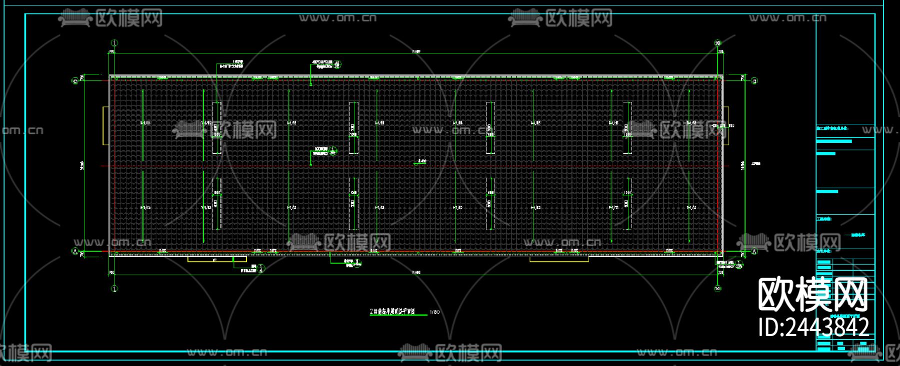 救宅物资储备库cad平面图下载（渲染图4）