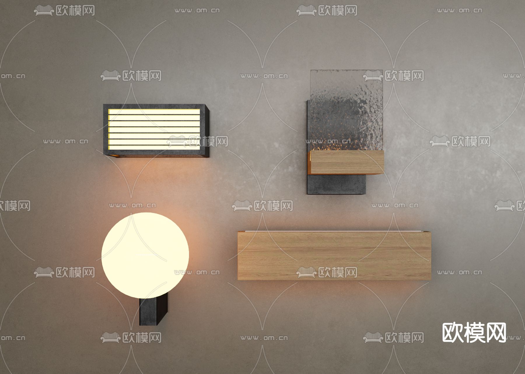 现代壁灯 室外壁灯su模型下载（渲染图1）