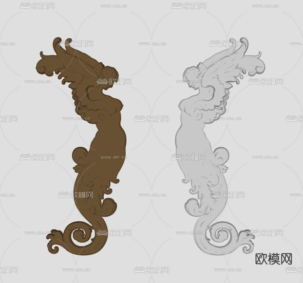 欧式古典雕花su模型下载(渲染图2)