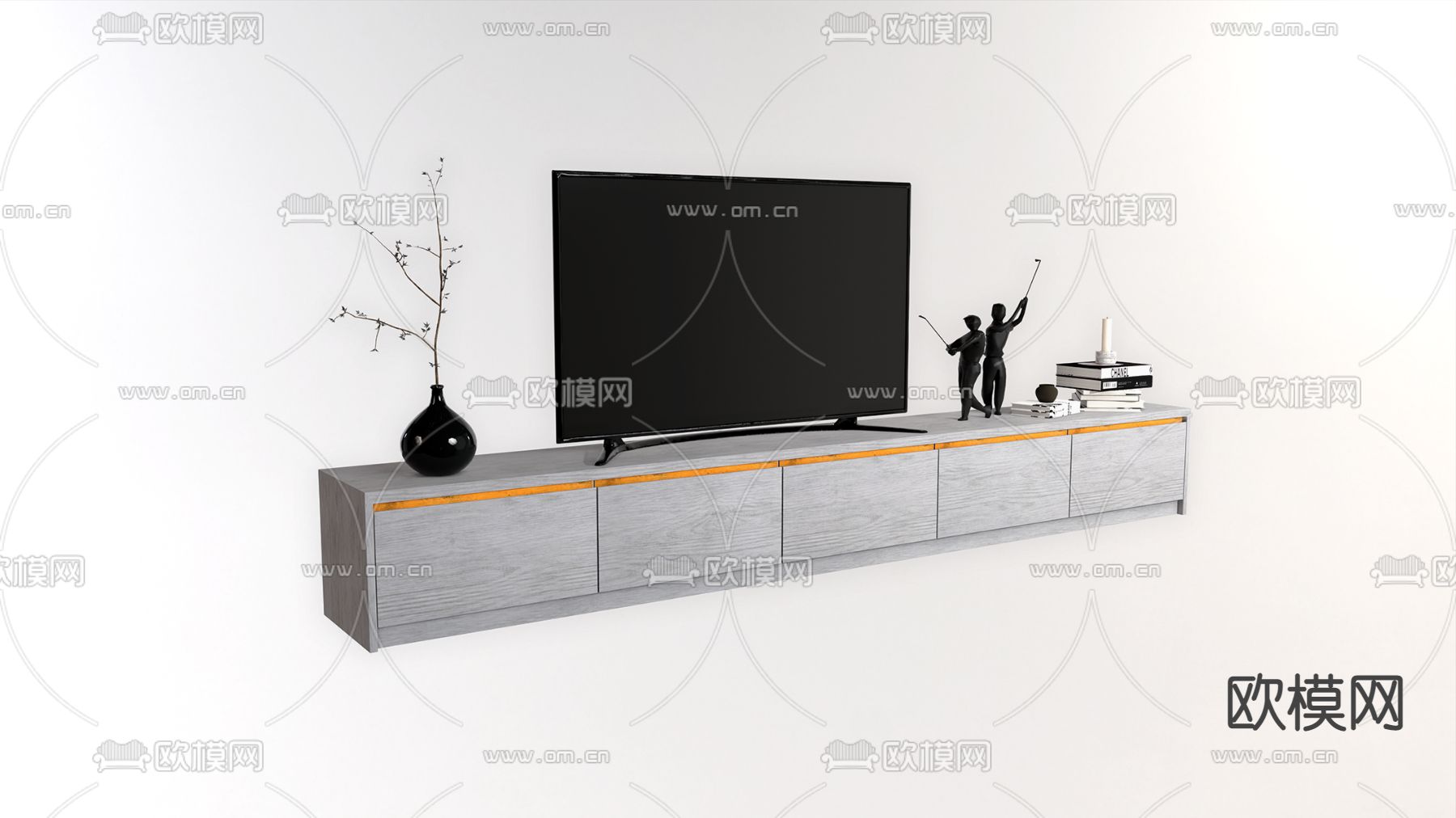 现代简约电视柜su模型