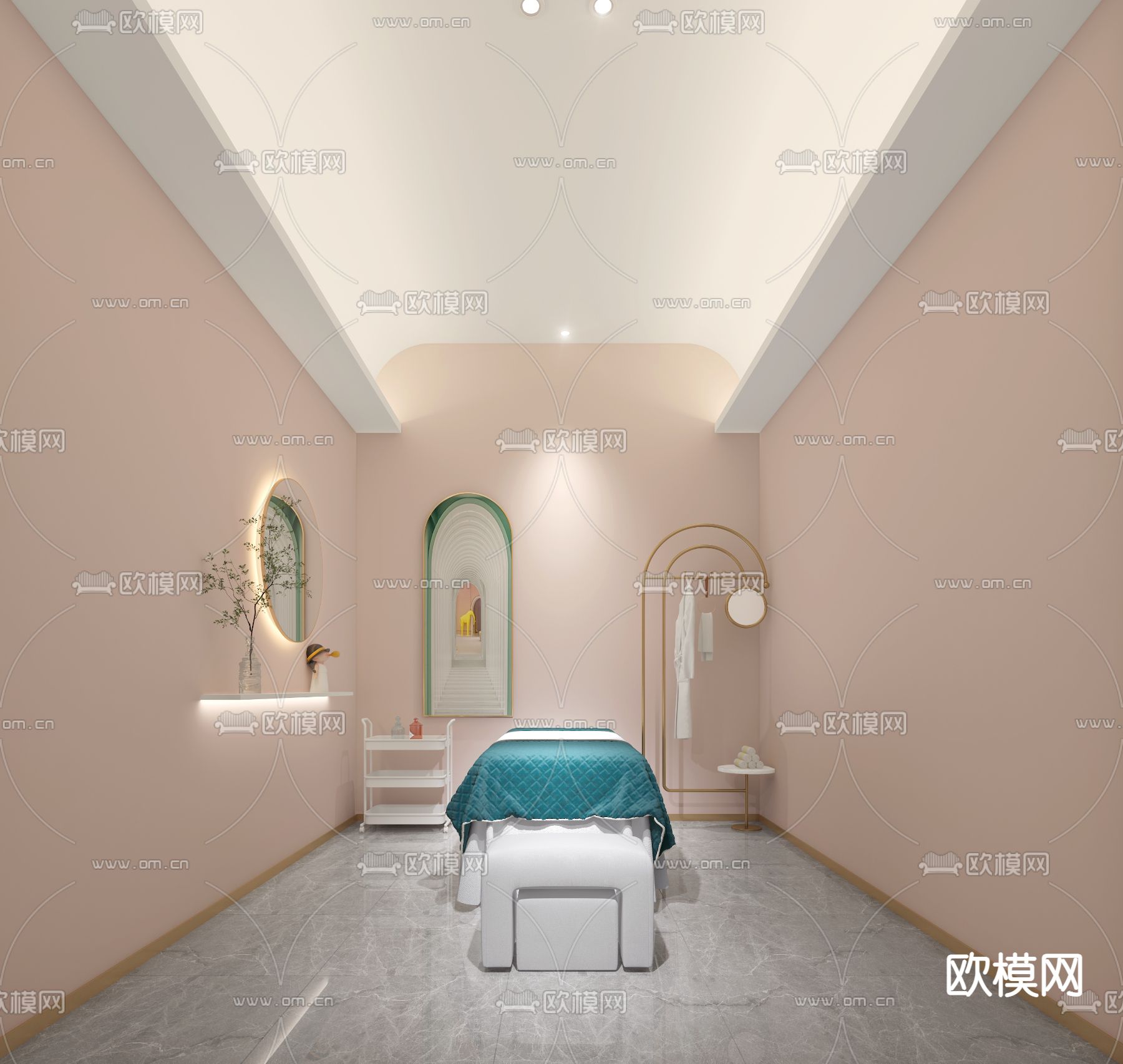 美容院 SPA馆护理房su模型下载（渲染图1）