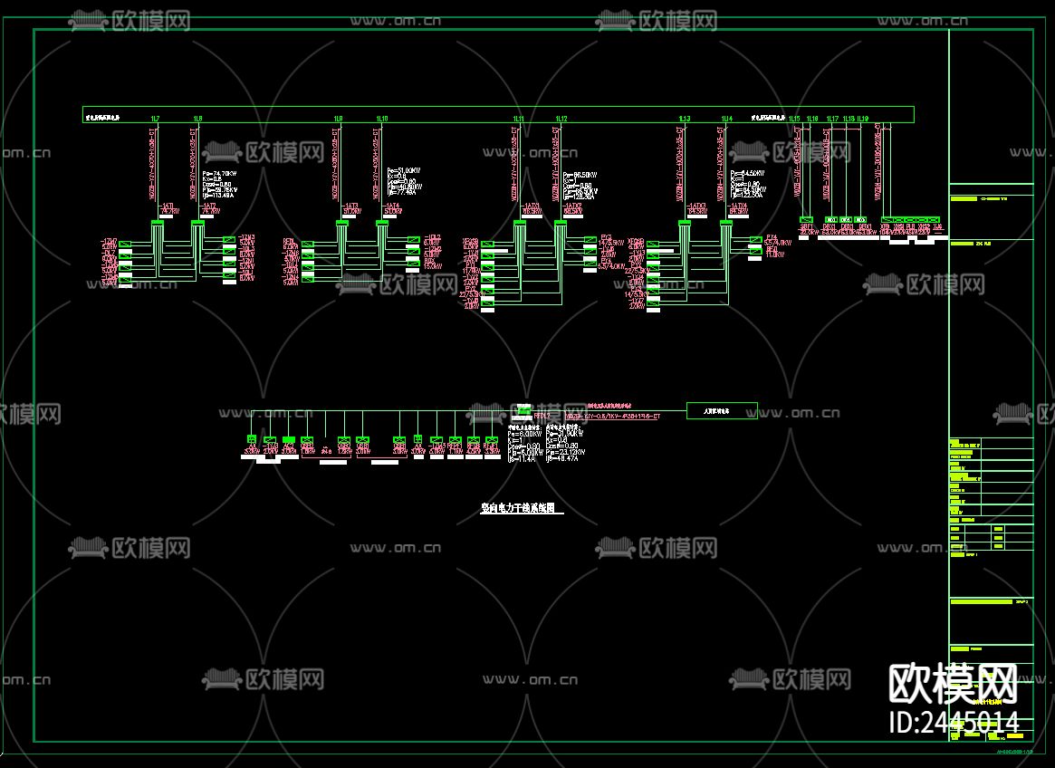 农贸批发市场地下室电气cad施工图下载（渲染图7）
