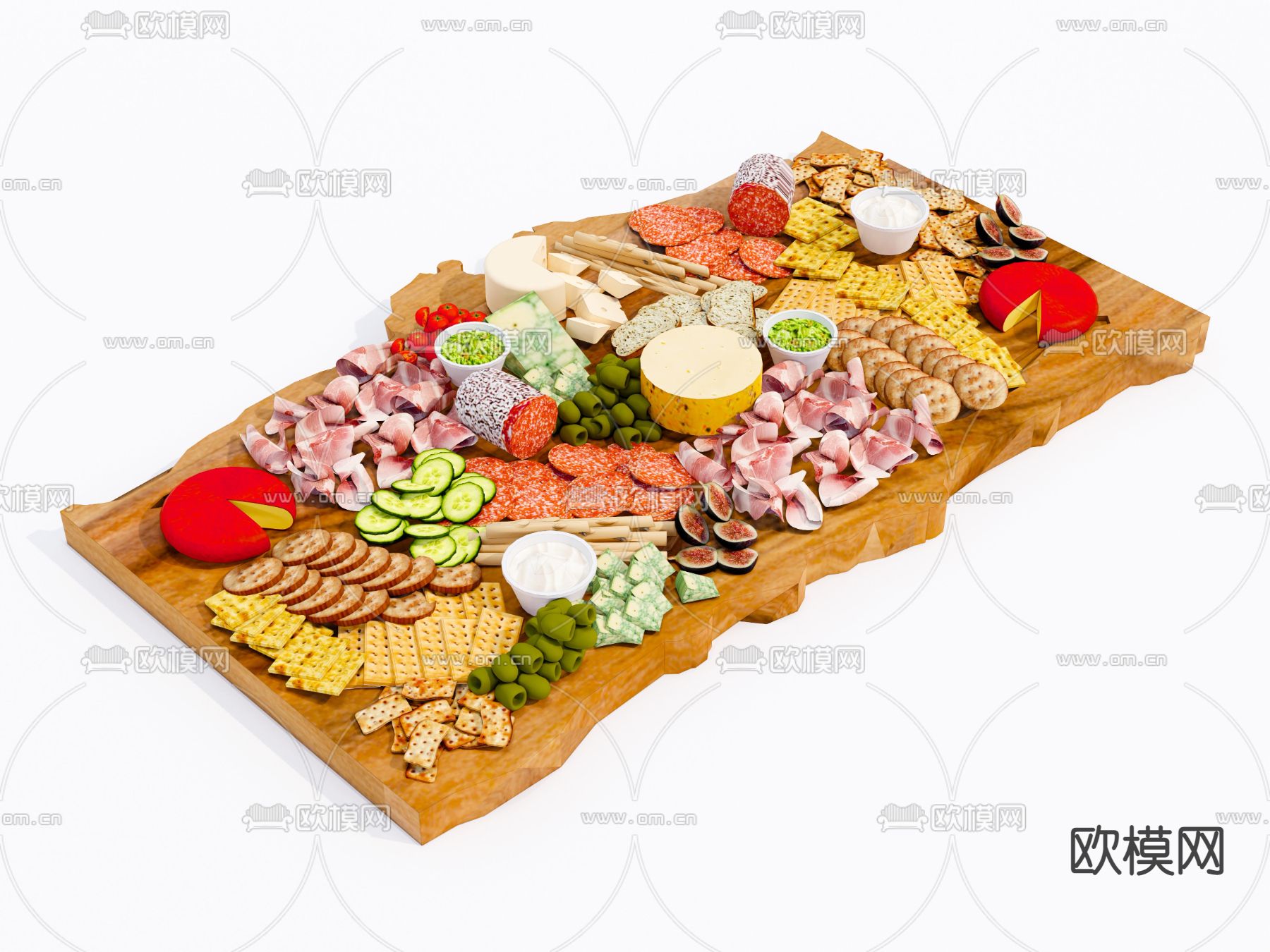 野餐食物菜肴su模型下载（渲染图1）