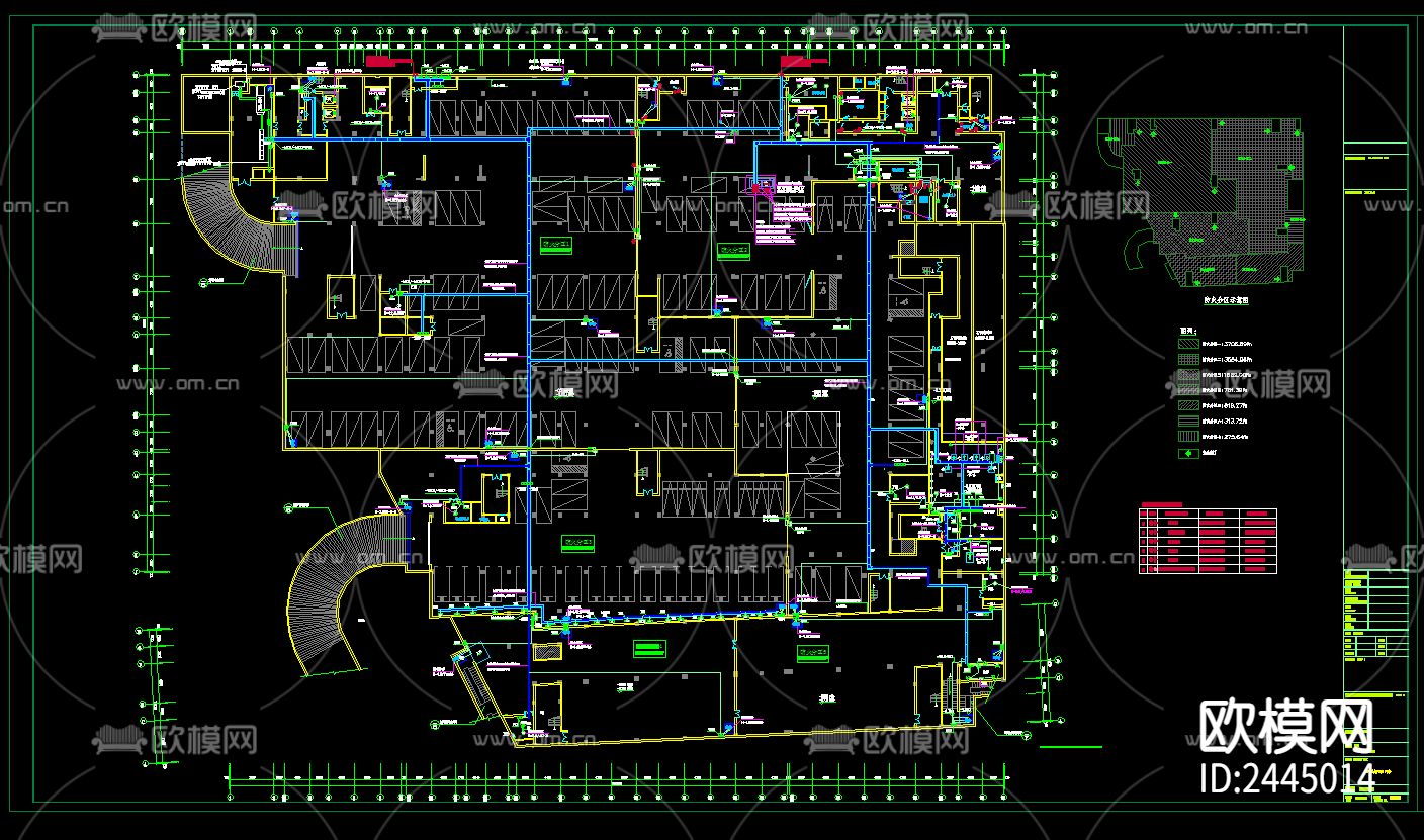 农贸批发市场地下室电气cad施工图下载（渲染图2）