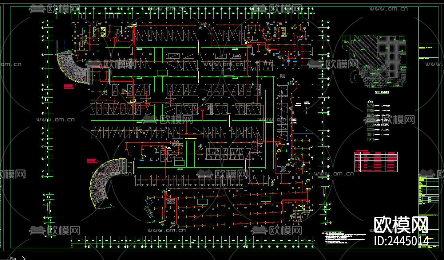 农贸批发市场地下室电气cad施工图下载（渲染图3）