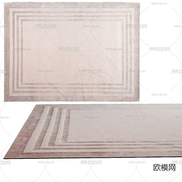 现代方块地毯3d模型下载