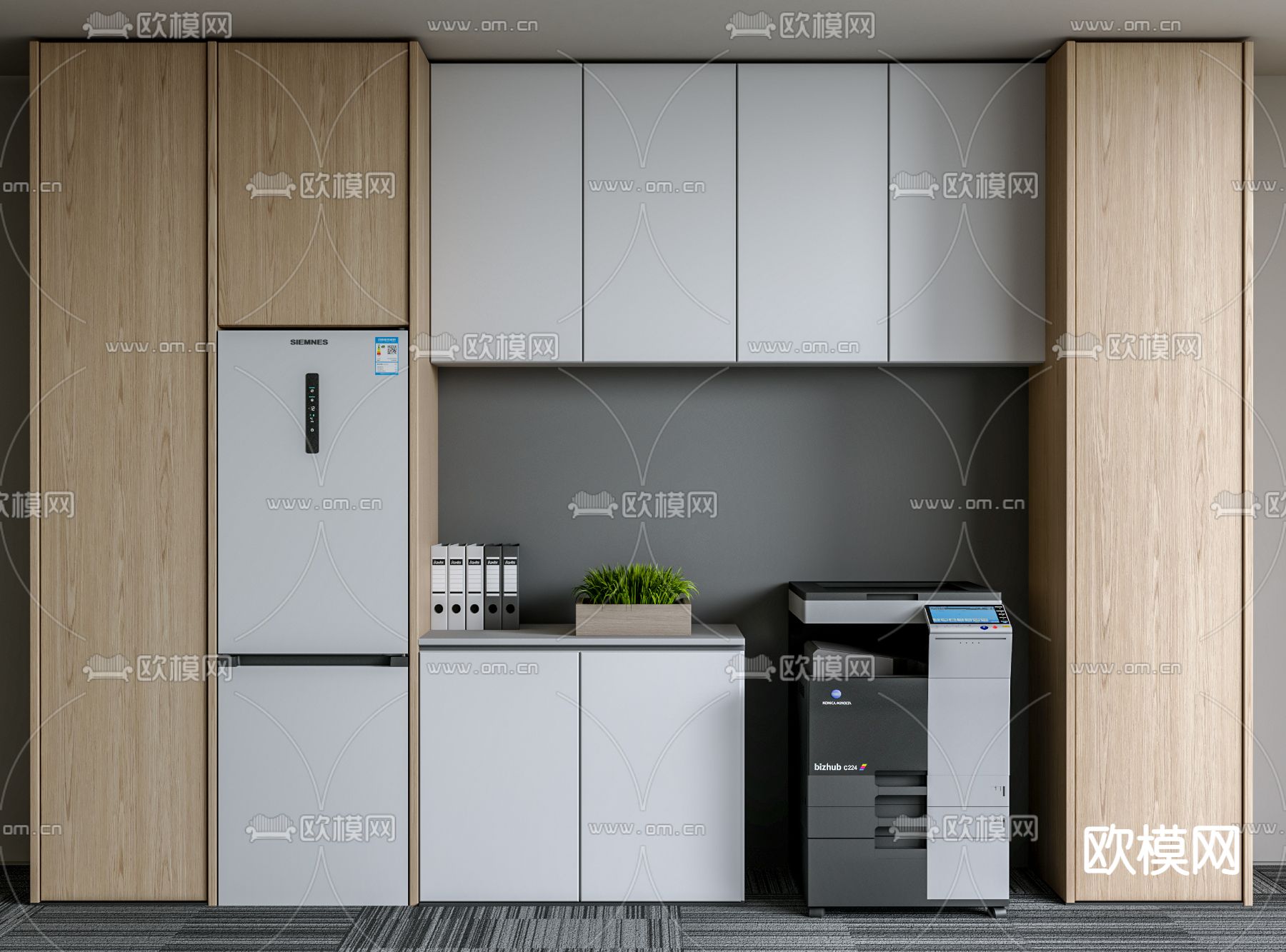 打印机柜 文件柜 档案夹su模型下载（渲染图1）