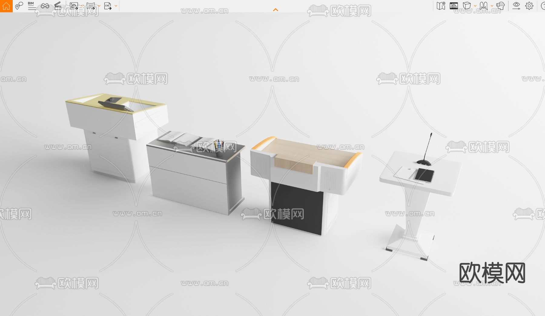 现代学校 讲台 su模型下载（渲染图3）