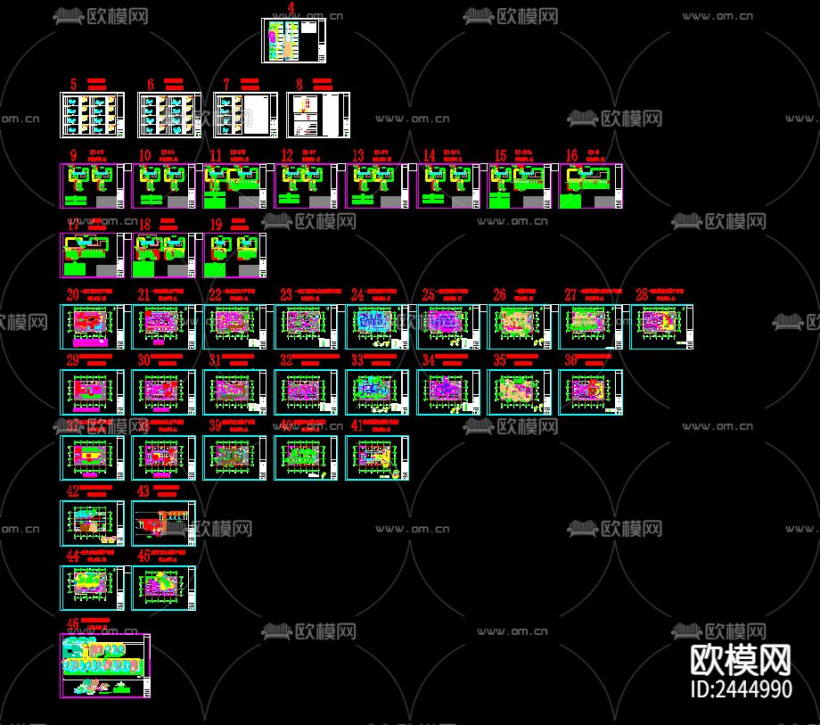 单层厂房生产车间暖通cad施工图下载（渲染图1）