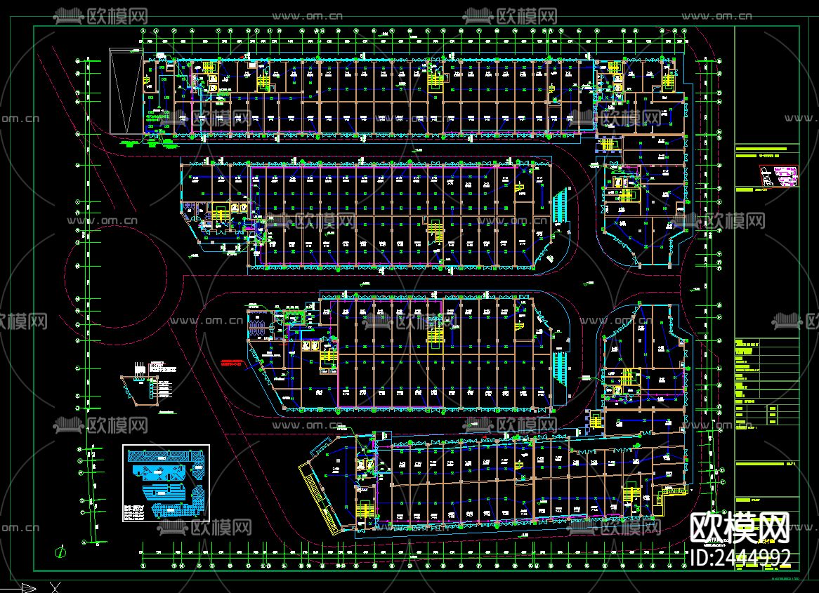 农贸批发市场电气cad施工图下载（渲染图5）