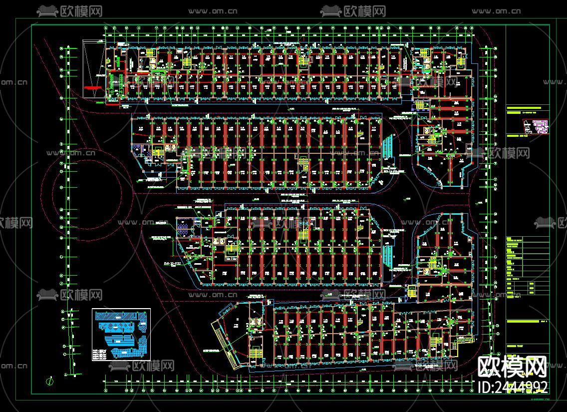 农贸批发市场电气cad施工图下载（渲染图1）