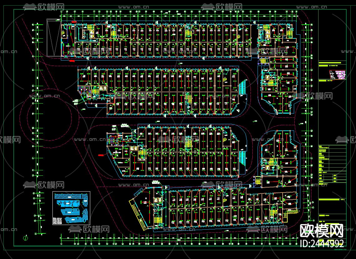 农贸批发市场电气cad施工图下载（渲染图4）