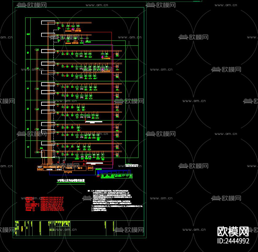 农贸批发市场电气cad施工图下载（渲染图9）